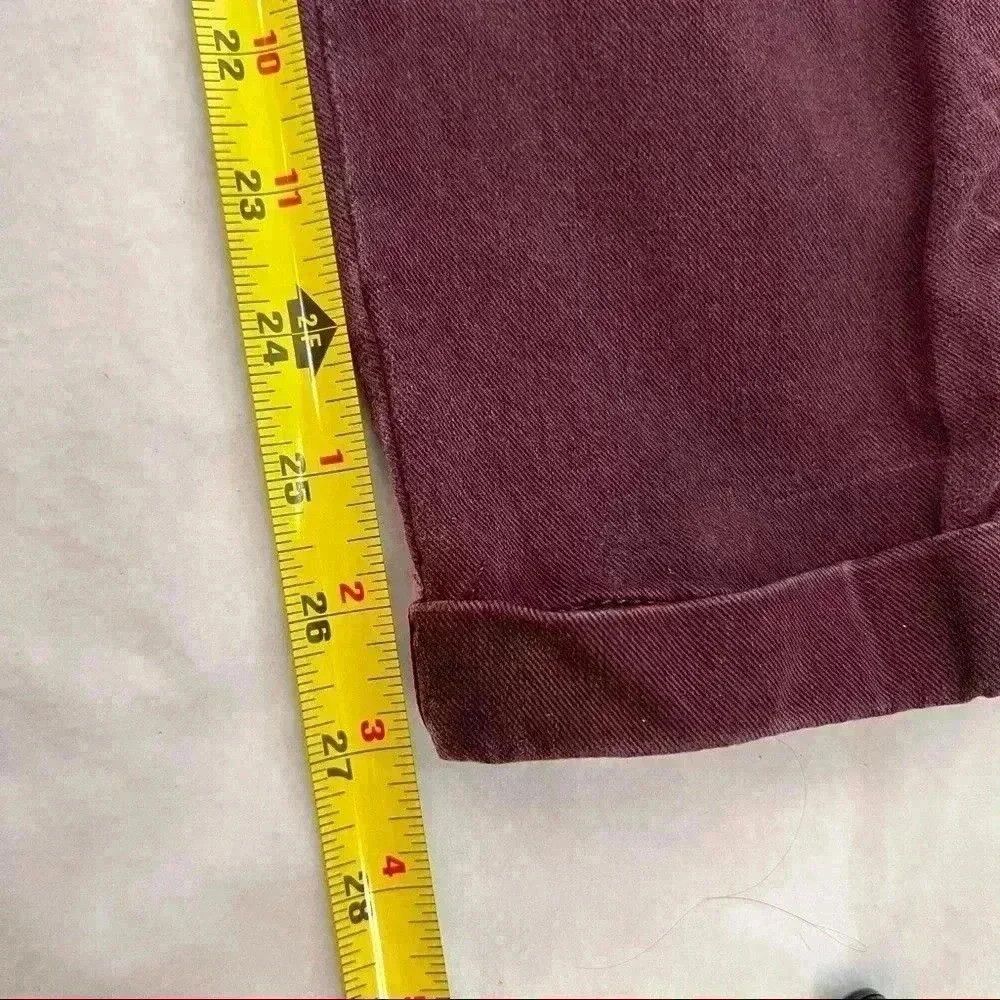 PAIGE Christy Pant Off Duty High Rise Pant Grosgrain Side Size 27 Deep Berry - Picture 13 of 14